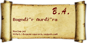 Bognár Auróra névjegykártya